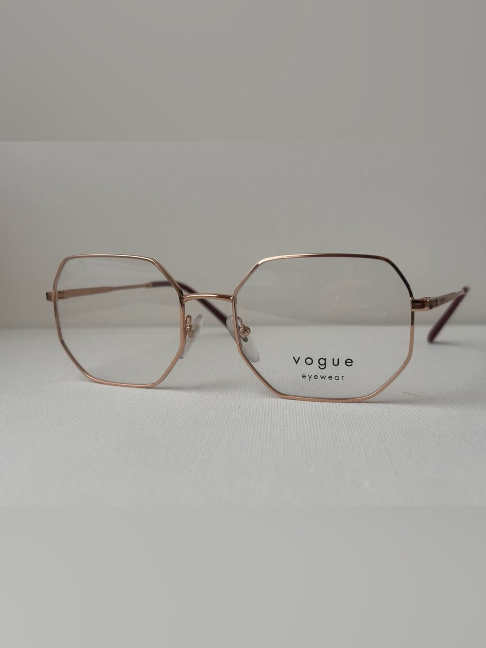 Vogue Rose Gold Geometric Metal Frame Glasses